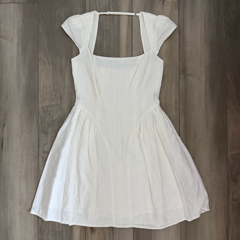 Reformation white Oaklyn linen dress